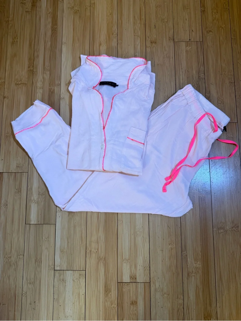 Hatch Light Pink Maternity Pajama Set with Contrast Piping